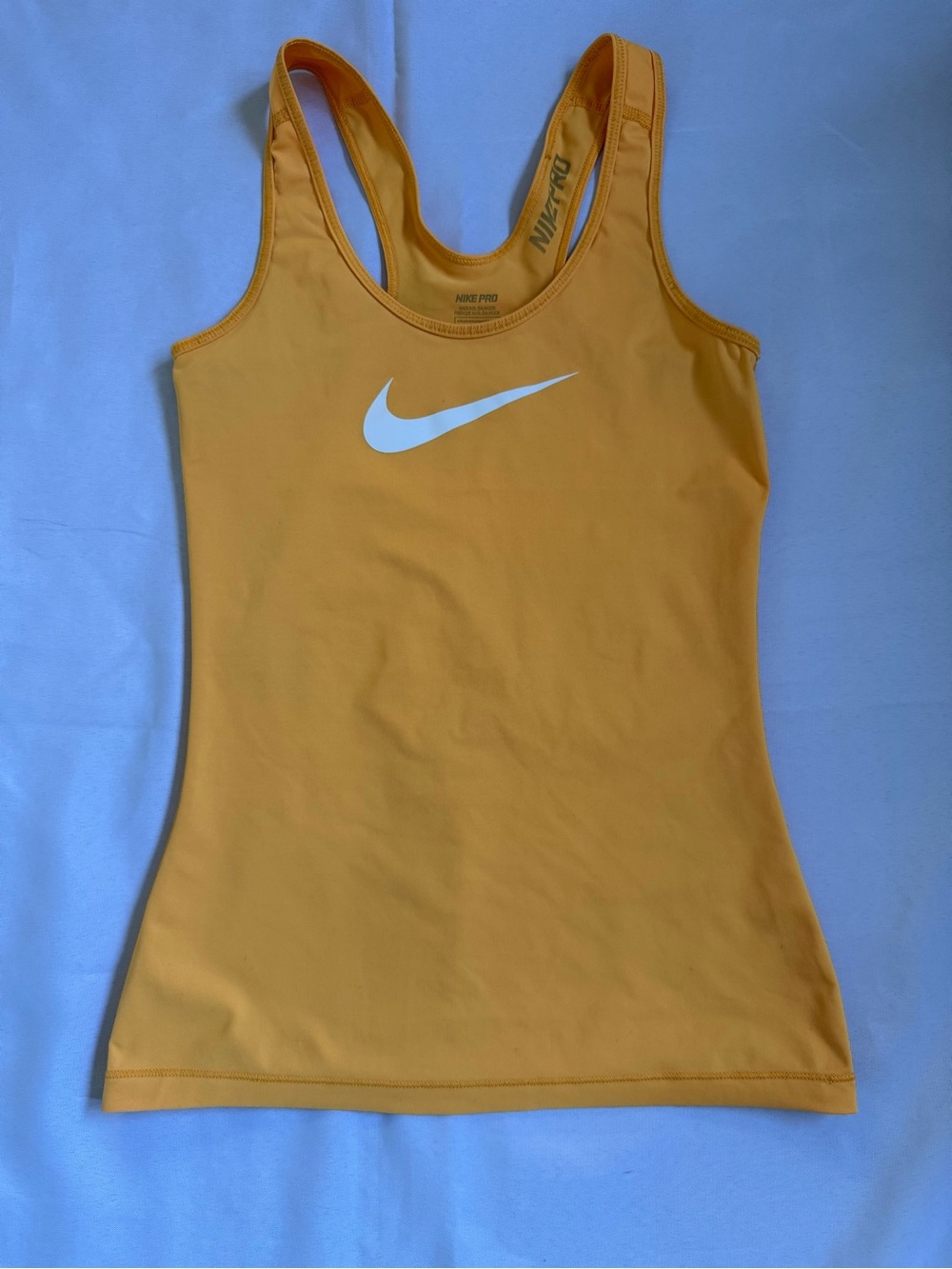 Nike Women's Golden Yellow Athletic Tank with White Swoosh